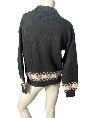 Vintage 80's goose & heart sweater M L