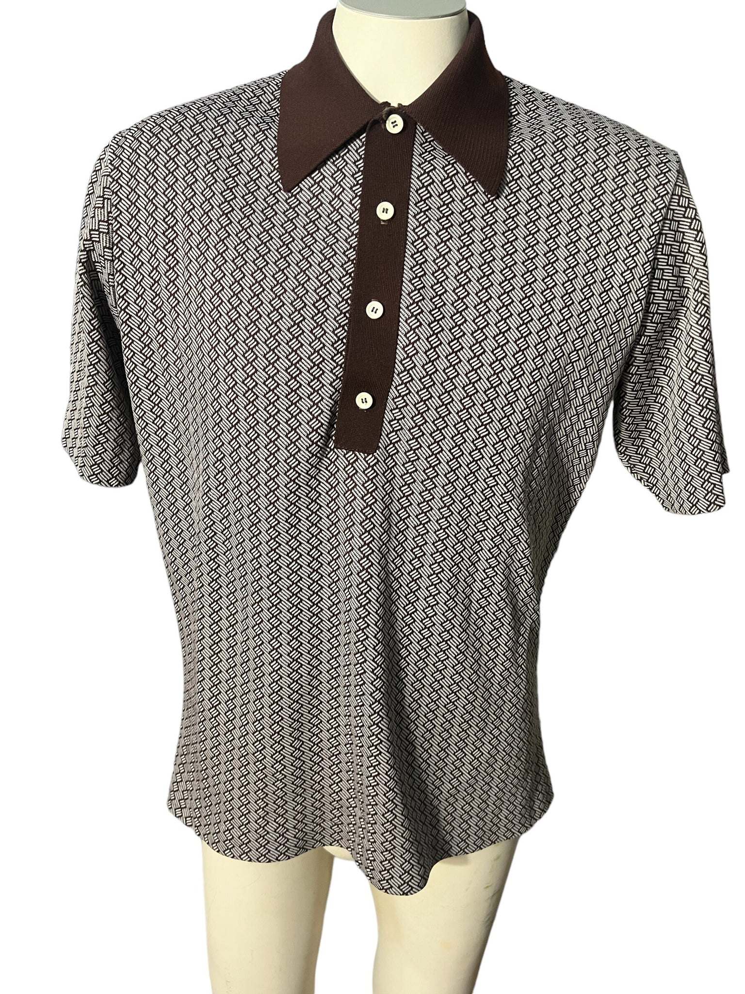 Vintage 70’s mod knit shirt M L
