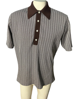 Vintage 70’s mod knit shirt M L