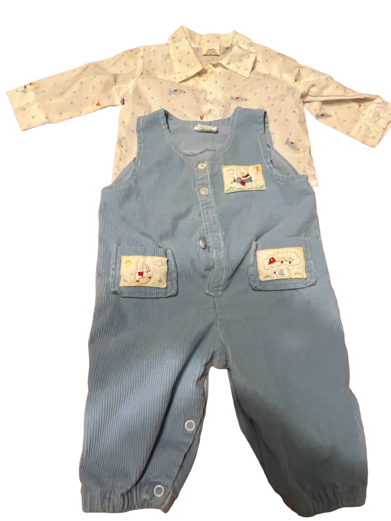 Vintage baby corduroy overalls top 3-6 month