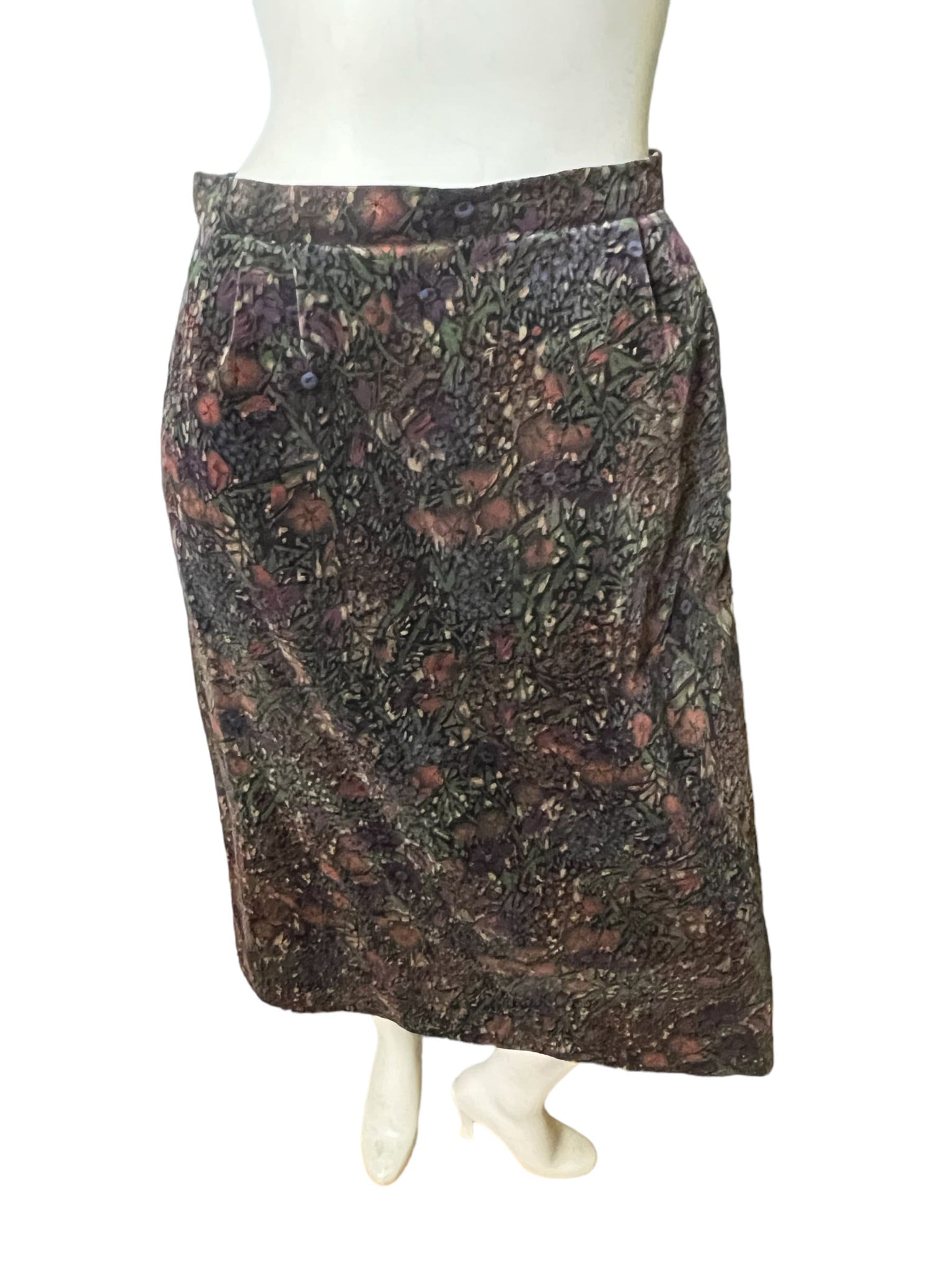 Vintage 60’s floral velour suit M Juliette Couture