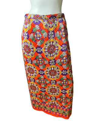 Vintage 1970's Quilted Long Skirt M