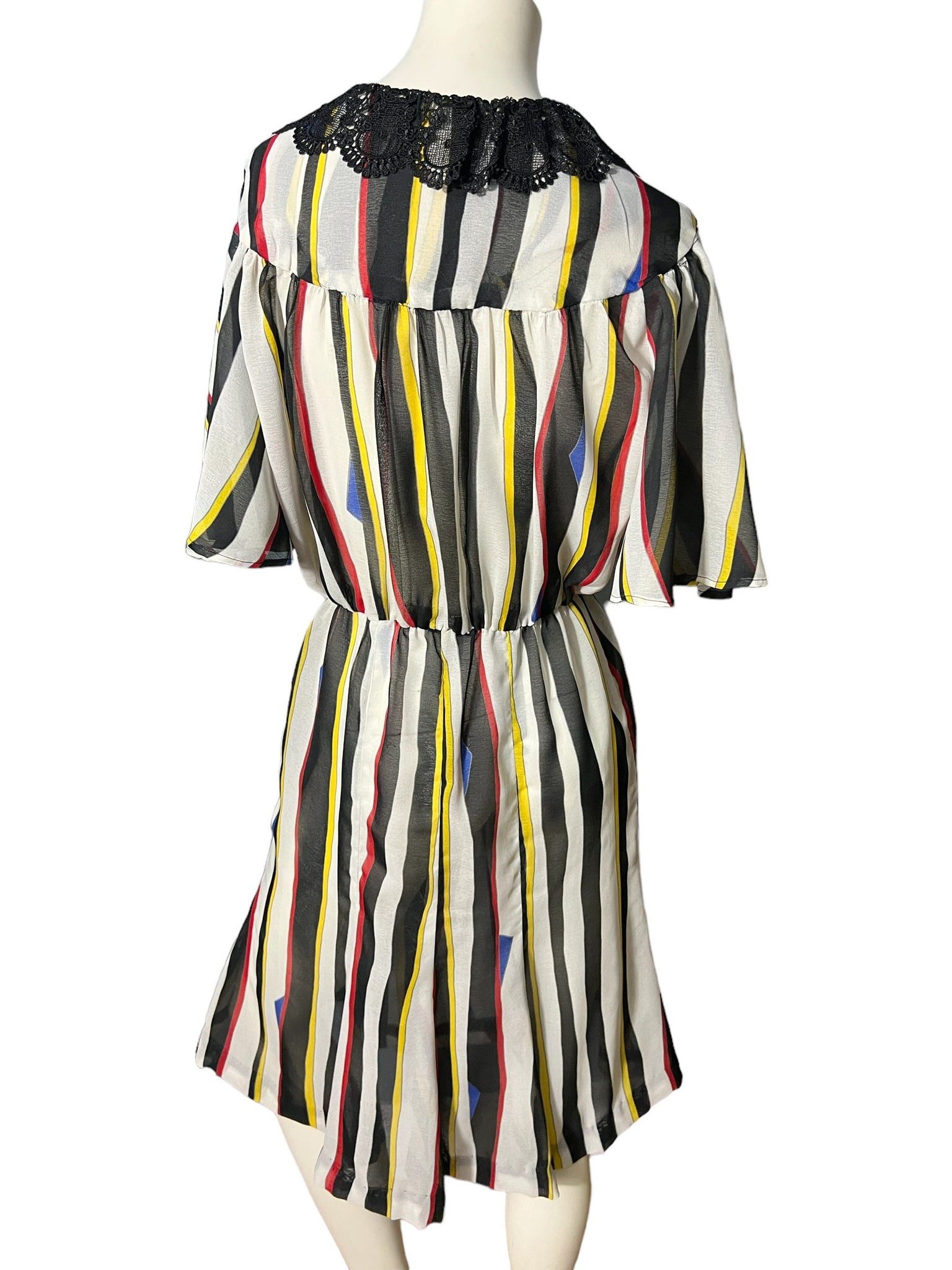 Vintage 80’s angel wing stripe dress M