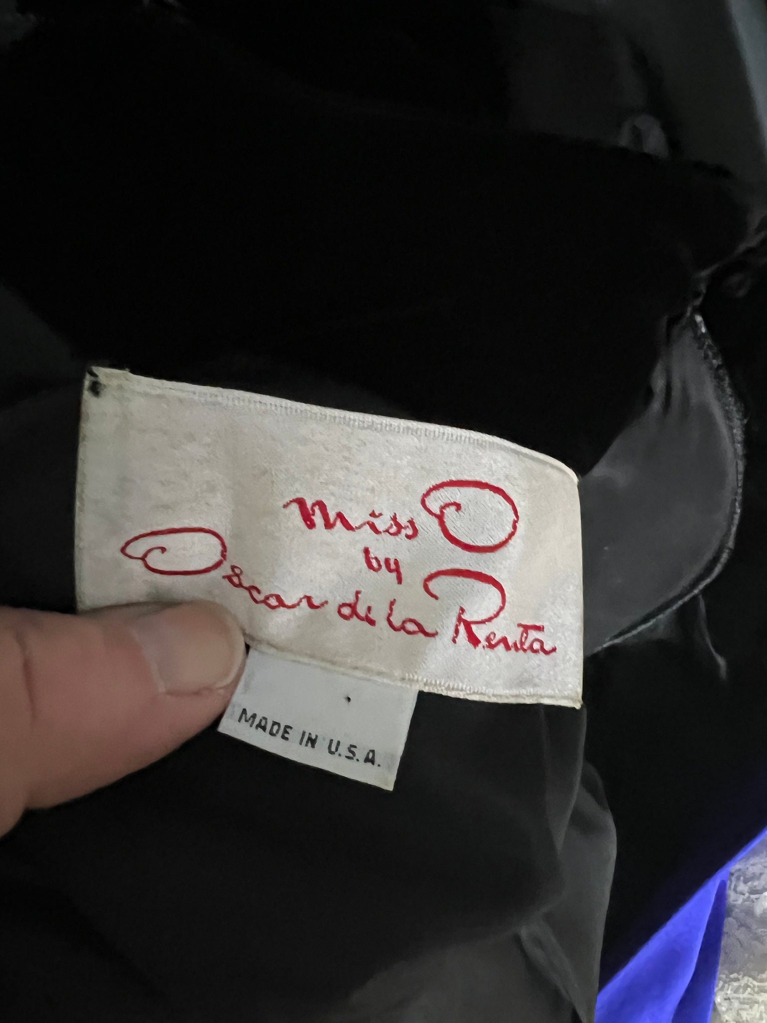 Vintage 80's Oscar de la Renta velvet dress