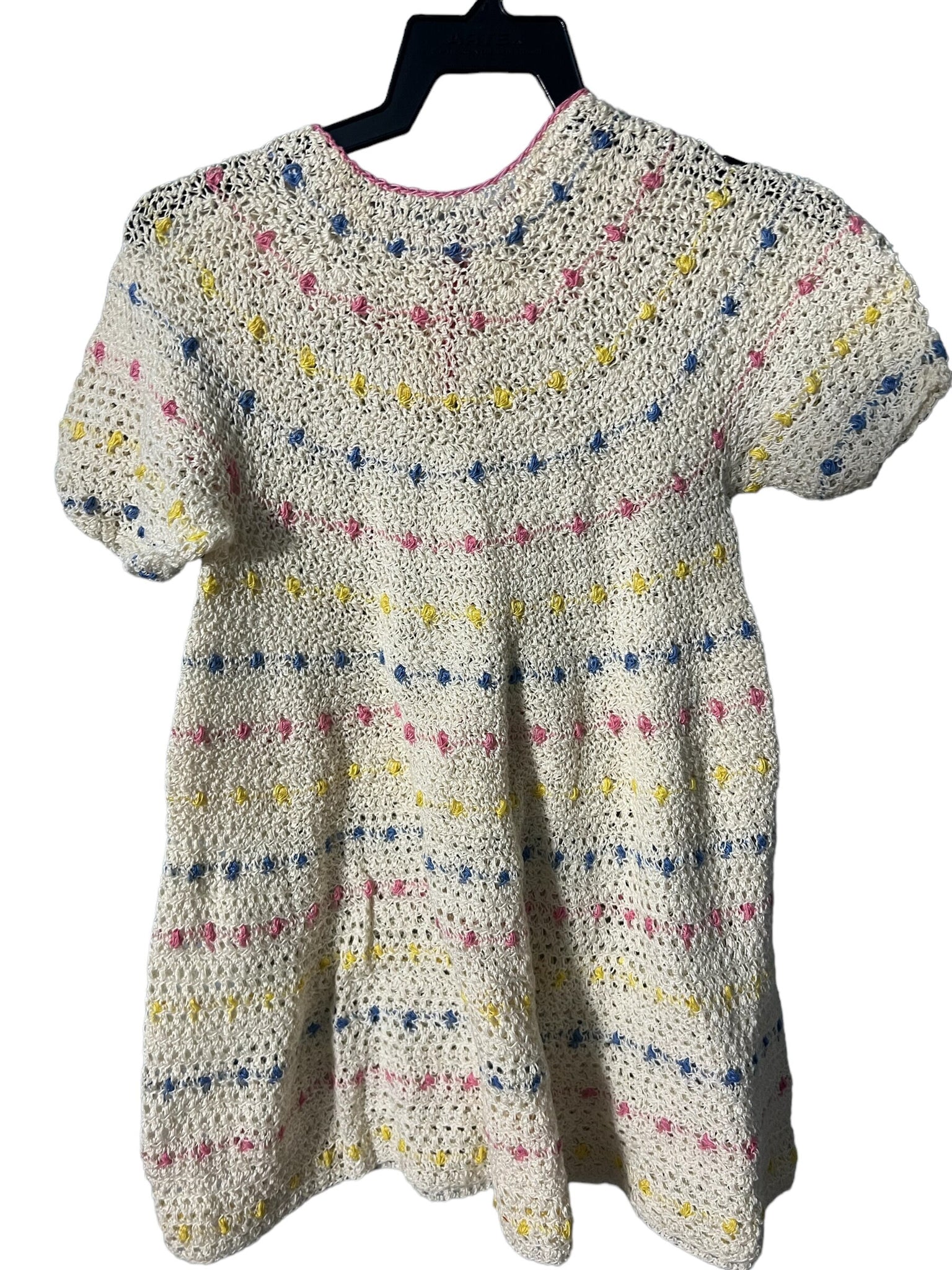 Vintage crochet kids dress handmade