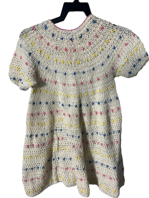 Vintage crochet kids dress handmade