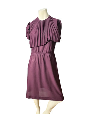 Vintage 80’s purple dress Ruffle top M L