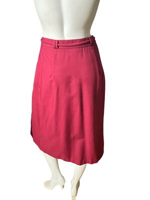 Vintage maroon 80's wrap skirt 9