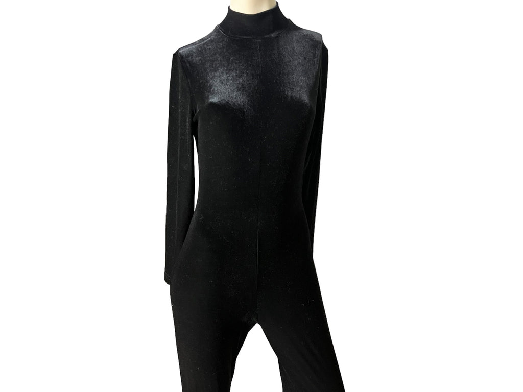 Vintage 80’s velour stirrups bodysuit S Cache