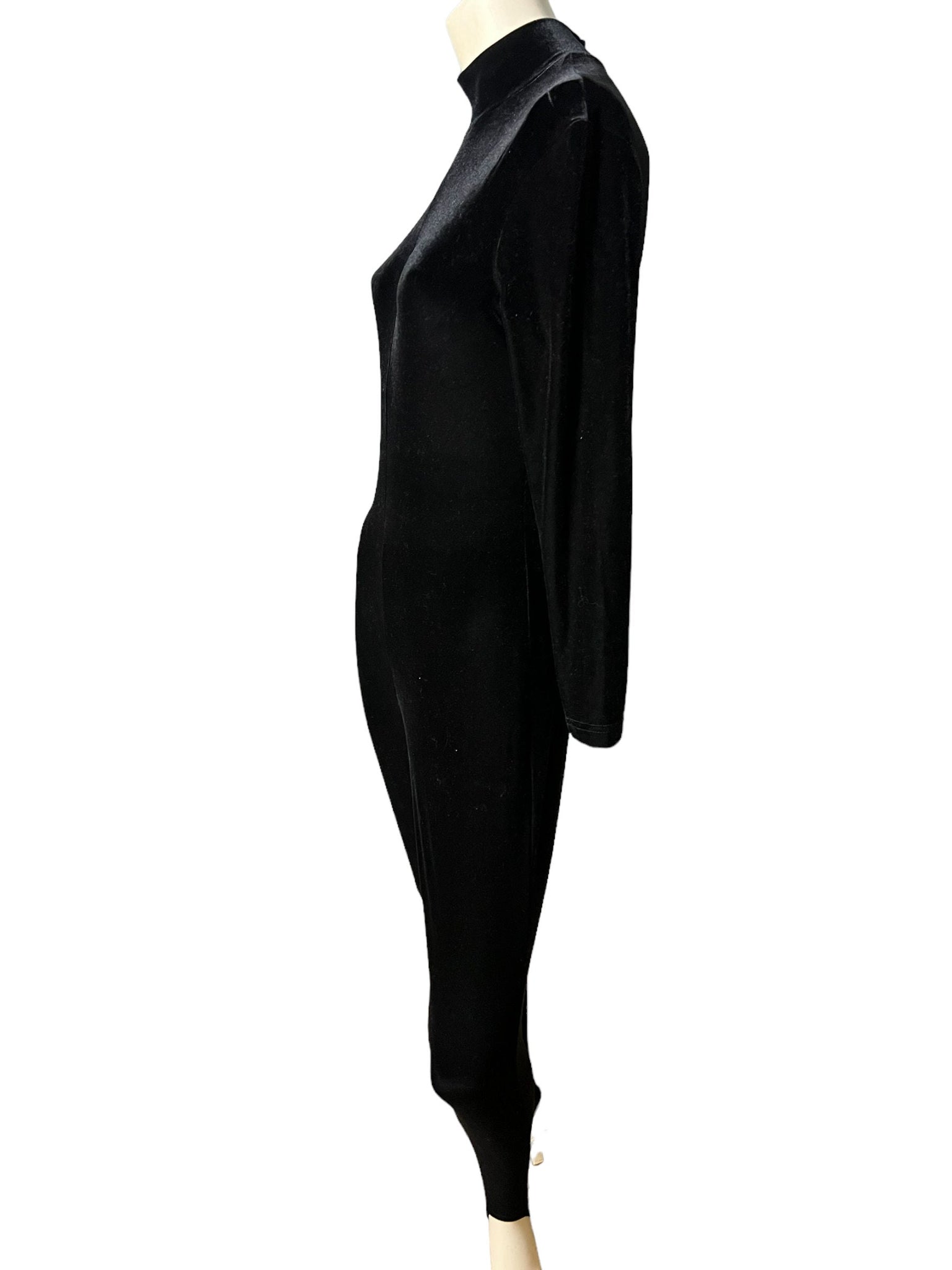 Vintage 80’s velour stirrups bodysuit S Cache