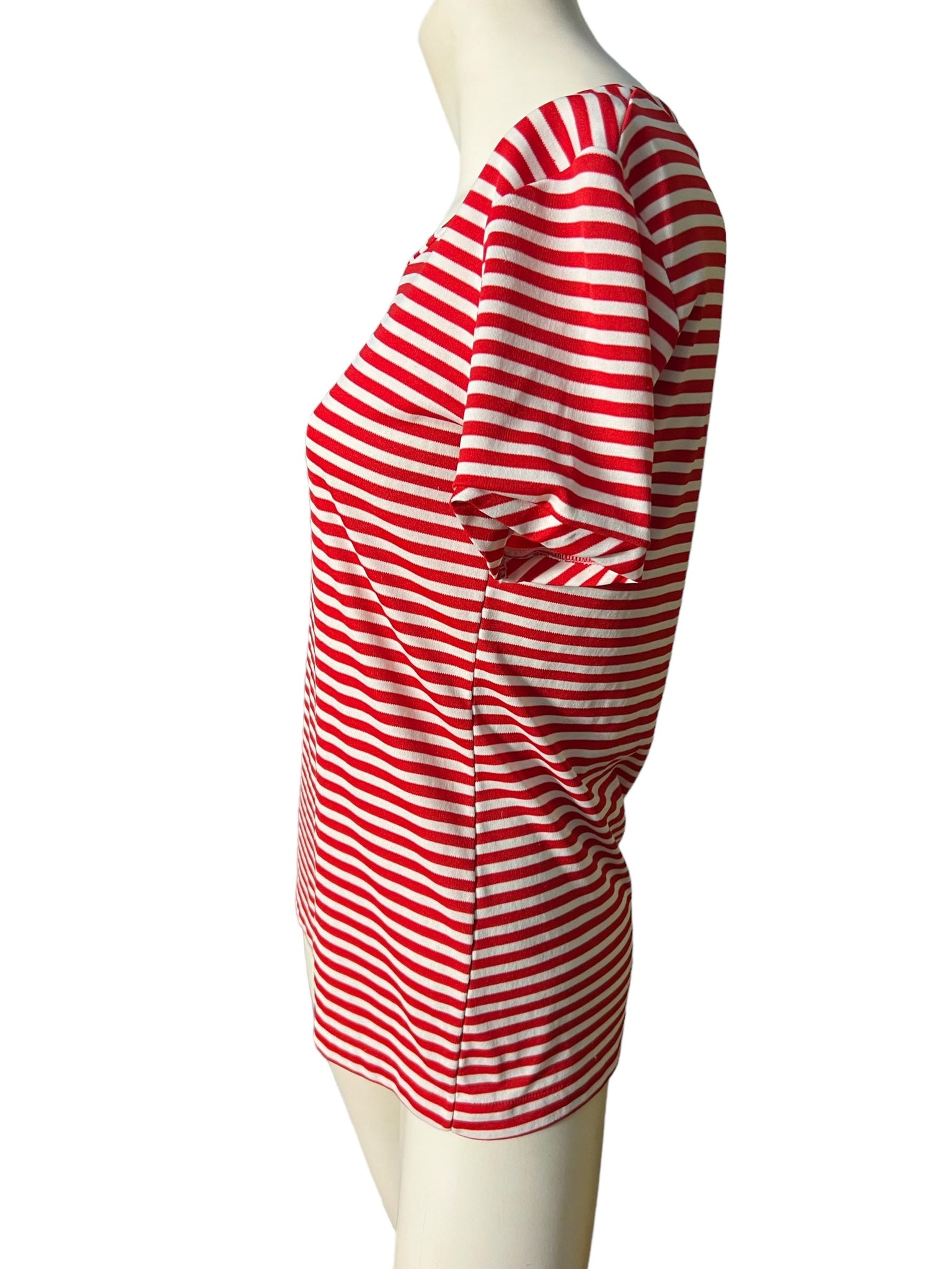 Vintage 70’s red white striped shirt M