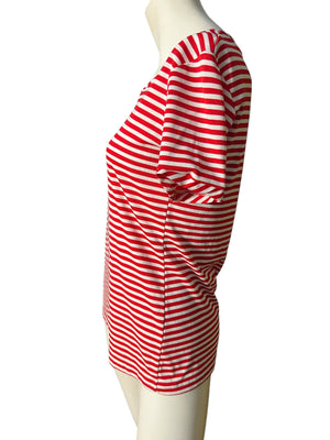 Vintage 70’s red white striped shirt M