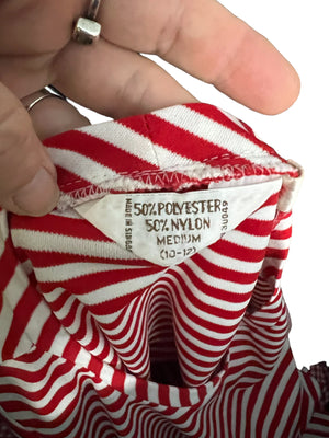 Vintage 70’s red white striped shirt M