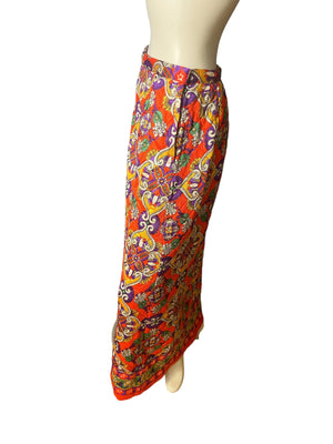 Vintage 1970's Quilted Long Skirt M