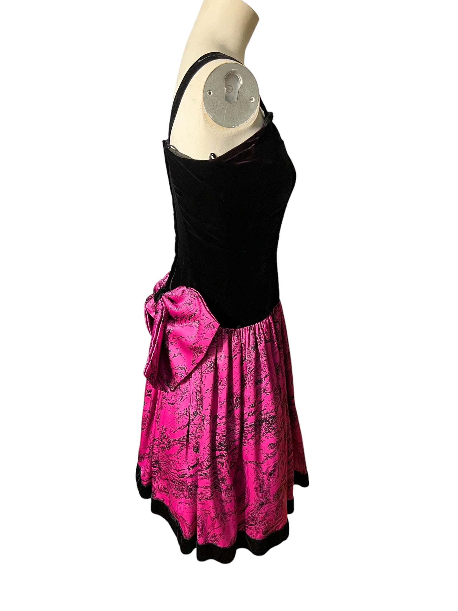 Vintage 80's black & pink party dress 8 Morgan Taylor