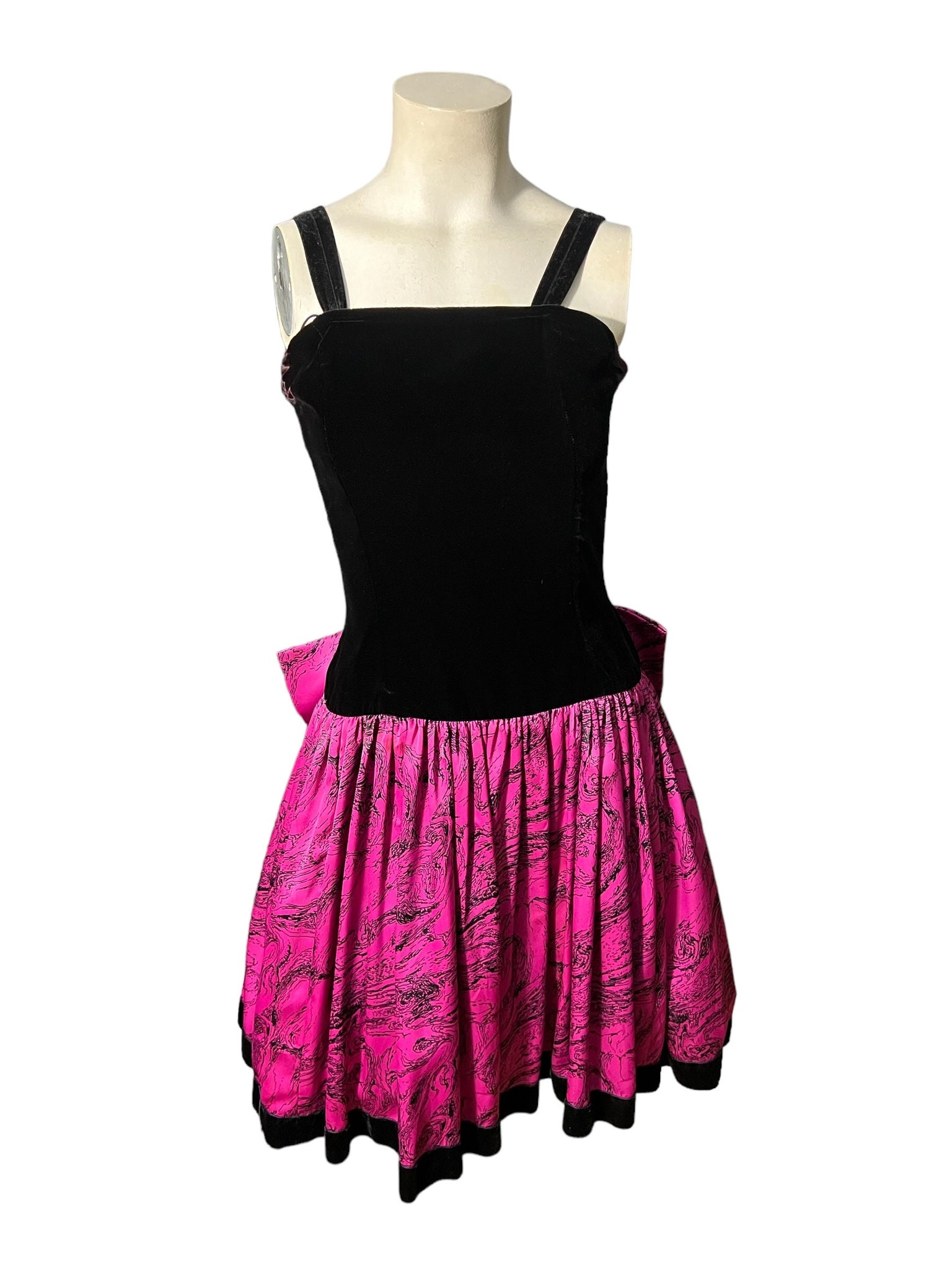 Vintage 80's black & pink party dress 8 Morgan Taylor