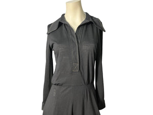 Vintage 70's black knit dress M Howard Hirsch