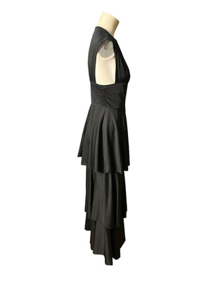 Vintage 70’s black tiered dress S Blasier