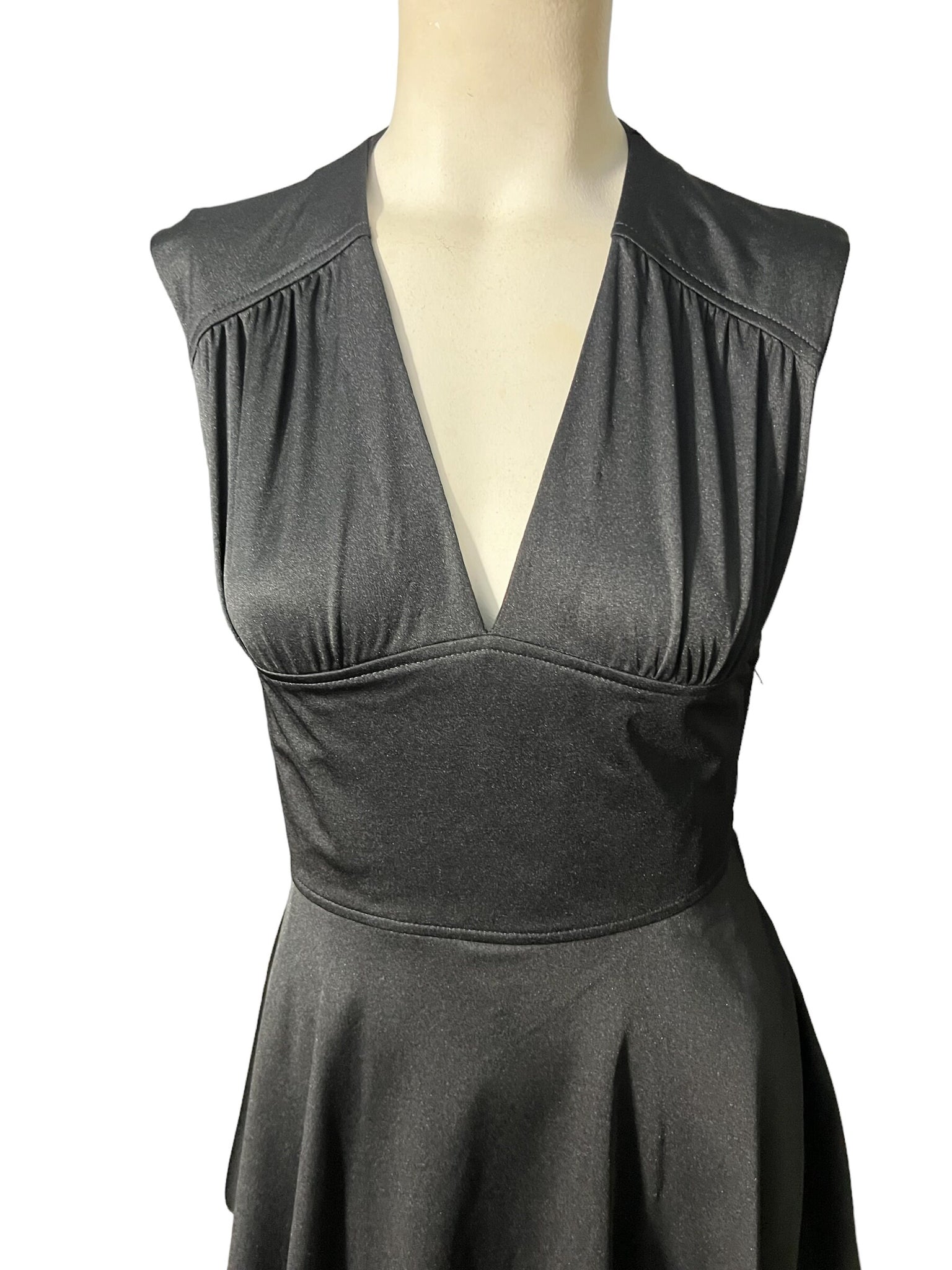 Vintage 70’s black tiered dress S Blasier