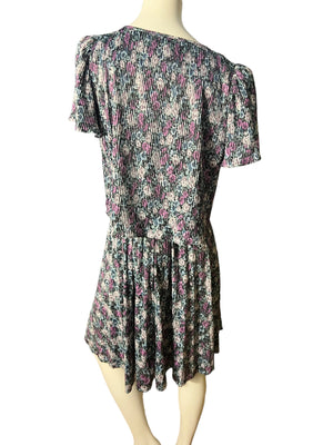 Vintage 80’s floral dress layered M