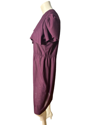 Vintage 80’s purple dress Ruffle top M L
