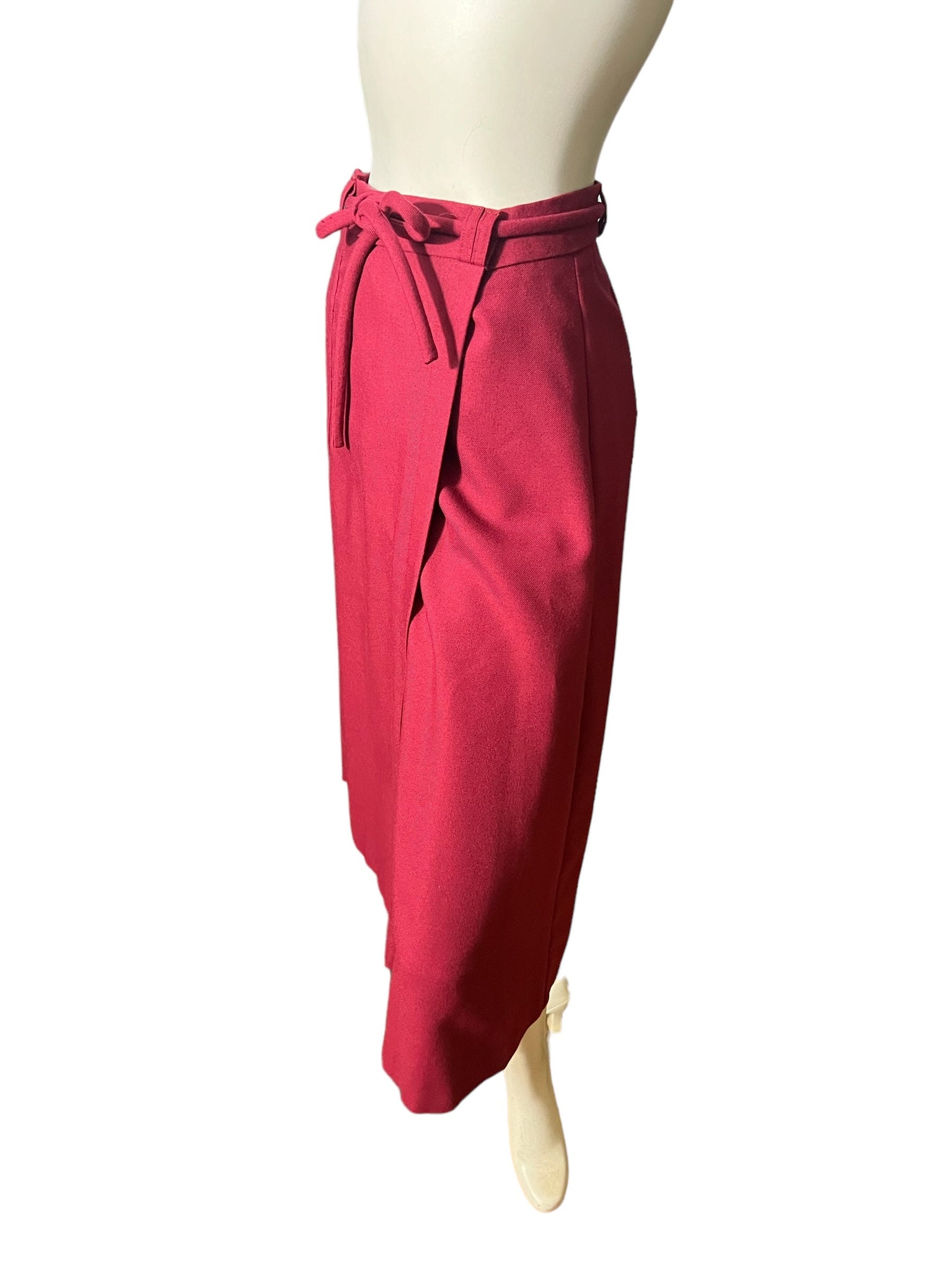 Vintage maroon 80's wrap skirt 9
