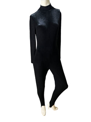 Vintage 80’s velour stirrups bodysuit S Cache