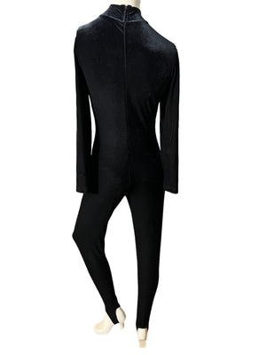 Vintage 80’s velour stirrups bodysuit S Cache