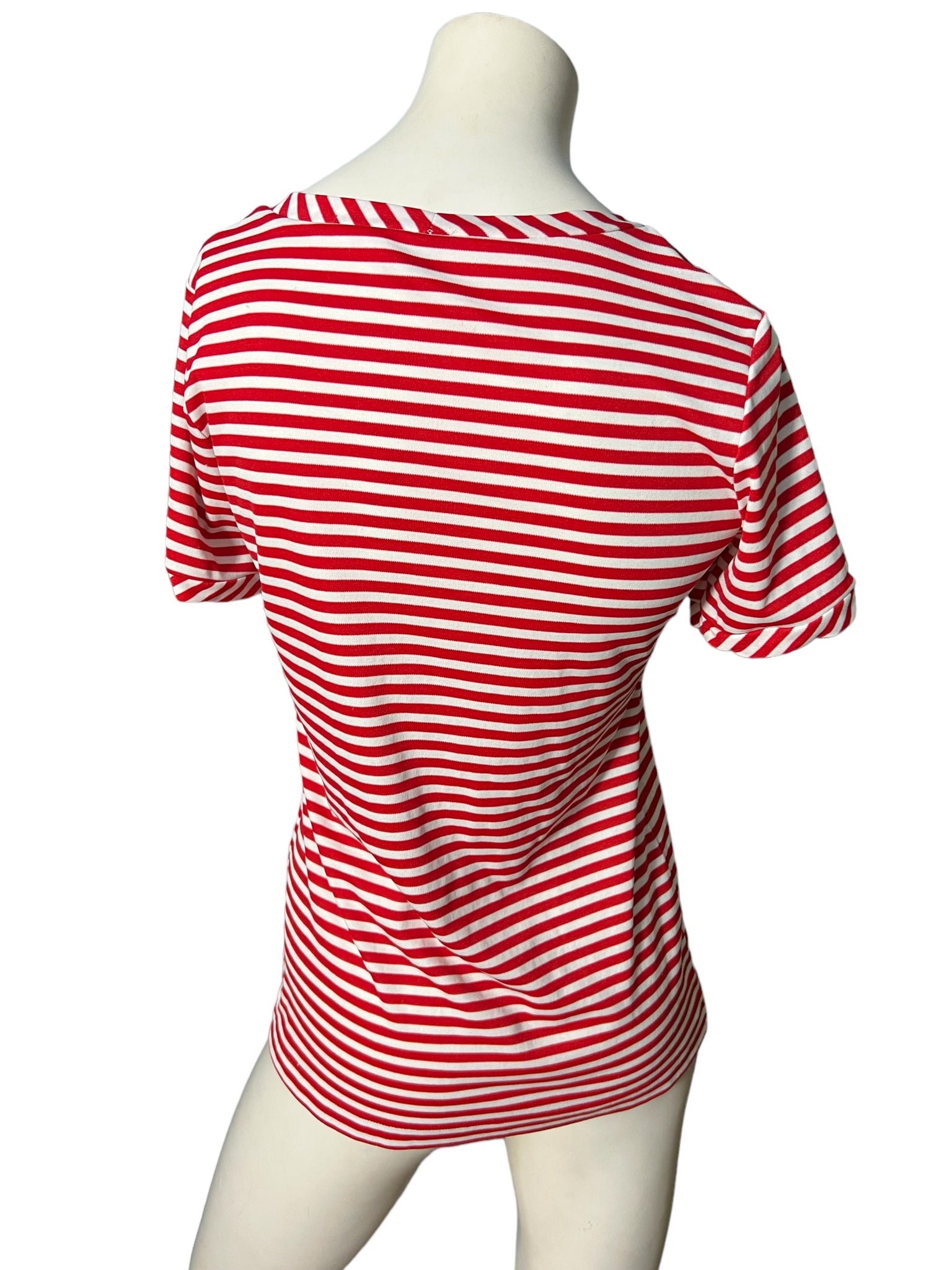 Vintage 70’s red white striped shirt M