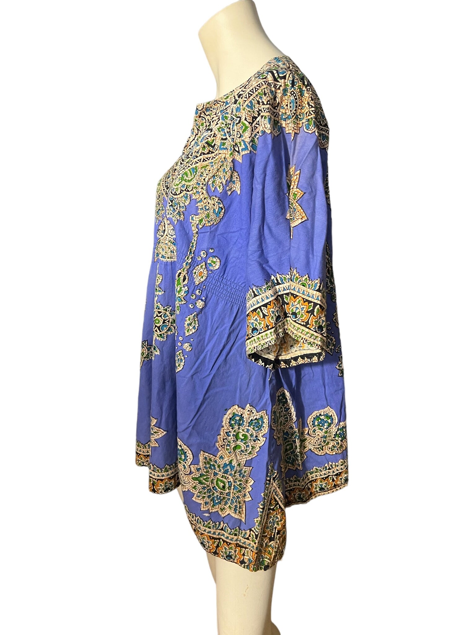 Vintage purple dashiki mini dress top L