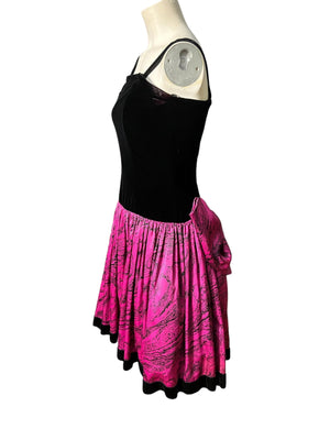 Vintage 80's black & pink party dress 8 Morgan Taylor