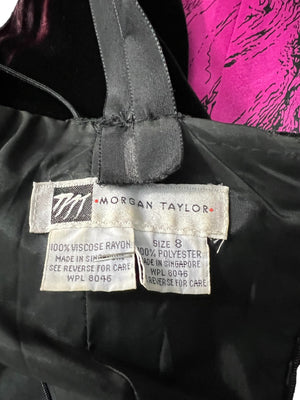 Vintage 80's black & pink party dress 8 Morgan Taylor
