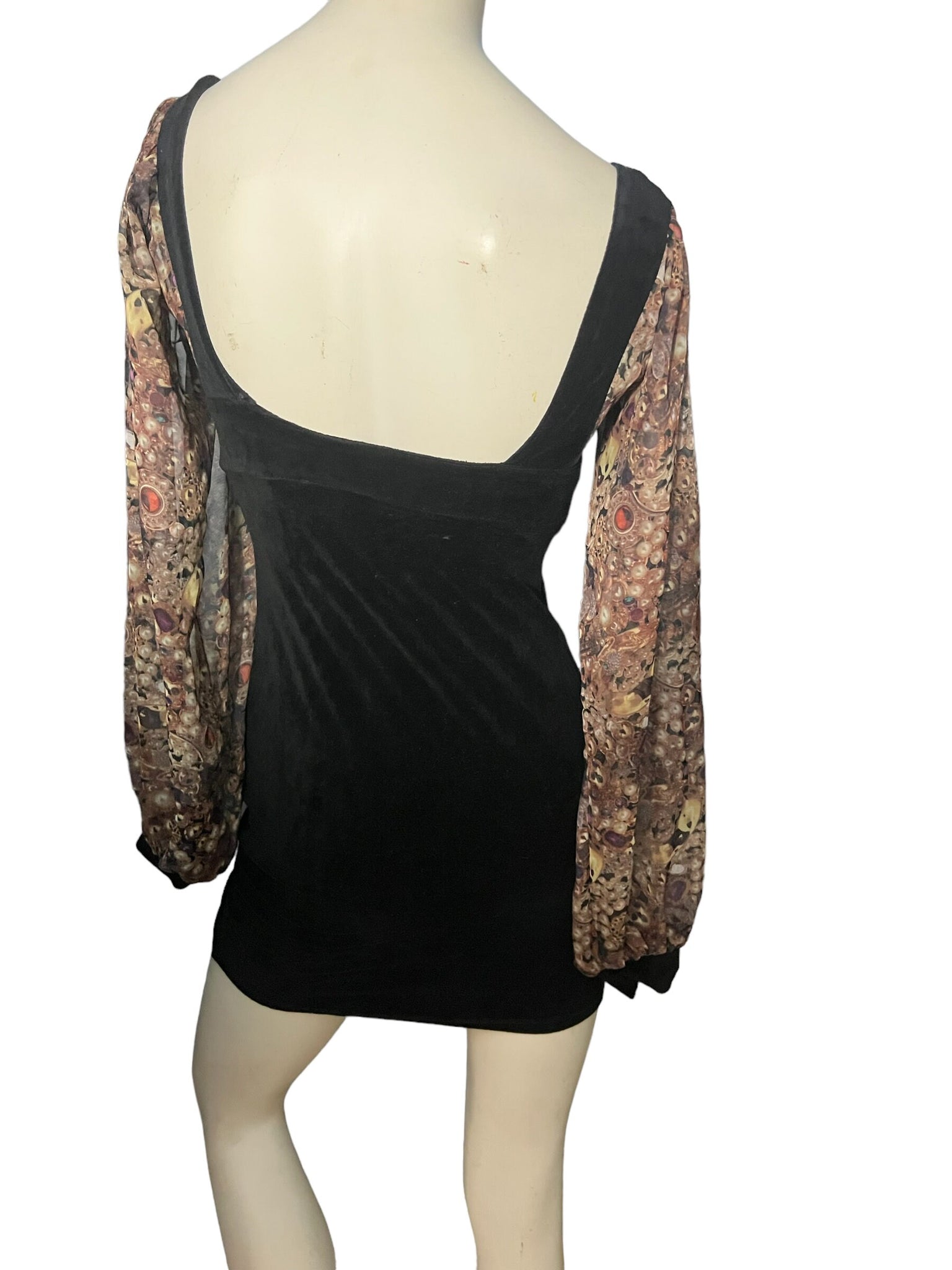 Vintage 80’s black velor mini dress S