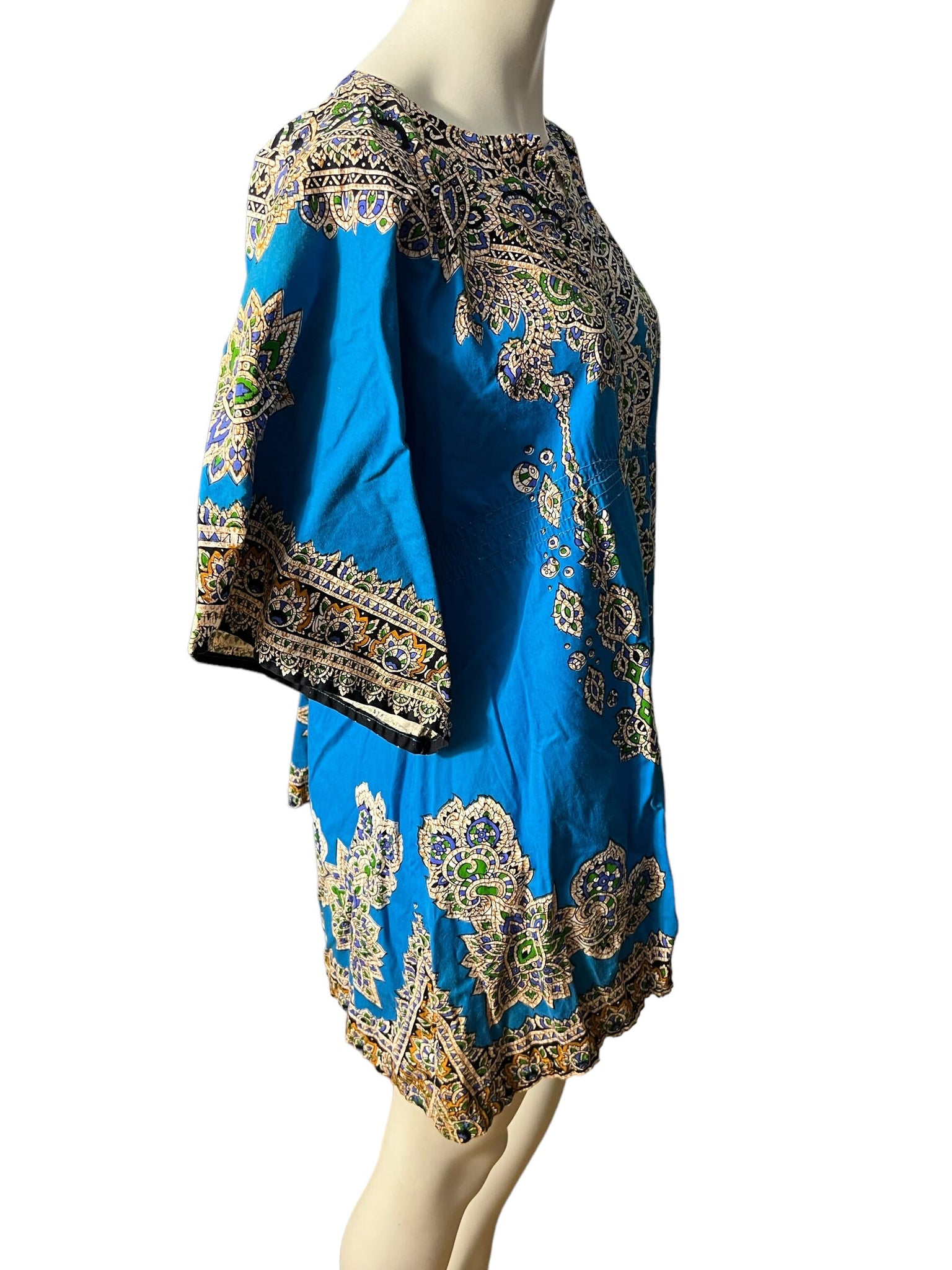 Vintage 70’s blue dashiki top M L