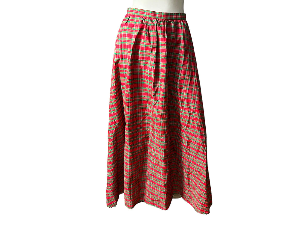 Vintage 60’s long plaid skirt Claudia Original Christmas