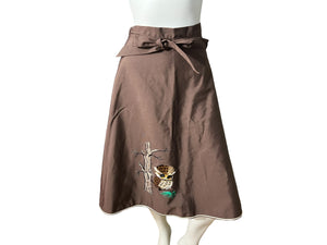 Vintage 70’s owl wrap skirt L Shirley Gadol