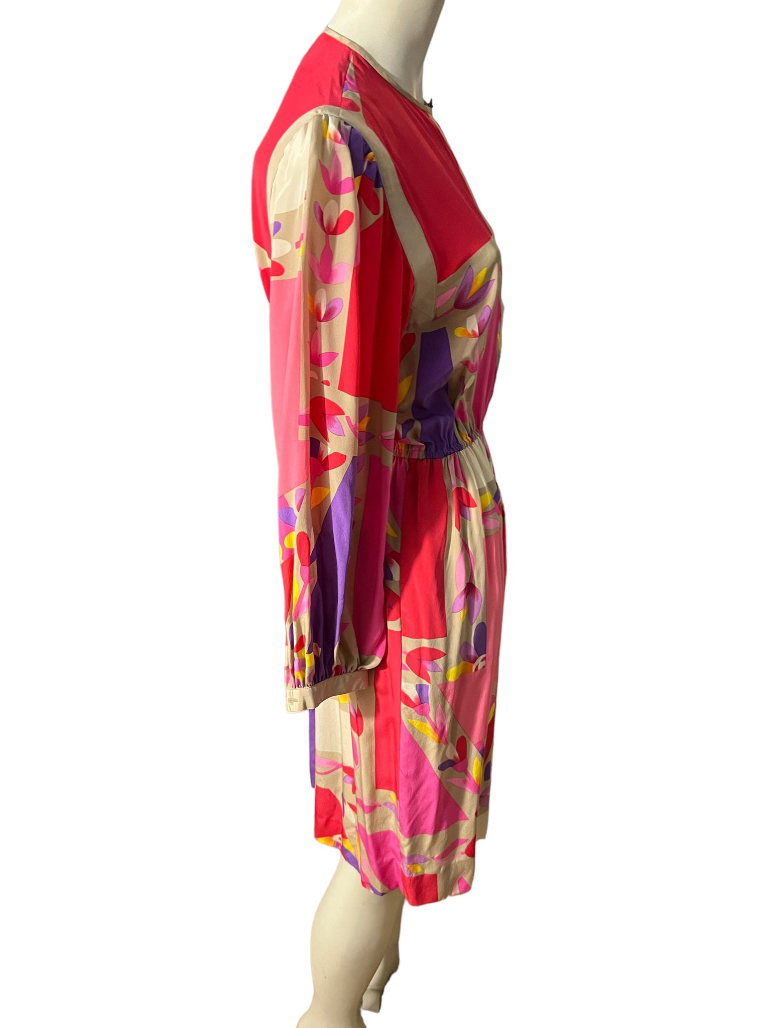 Vintage 80's silk mod dress 8 Anne Crimmins