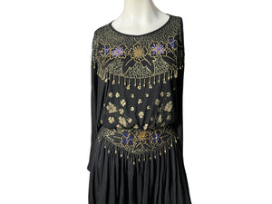 Vintage 80’s bead skirt & top L Christine Gerard