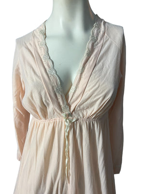 Vintage 70's pink nightgown M Miss Elaine