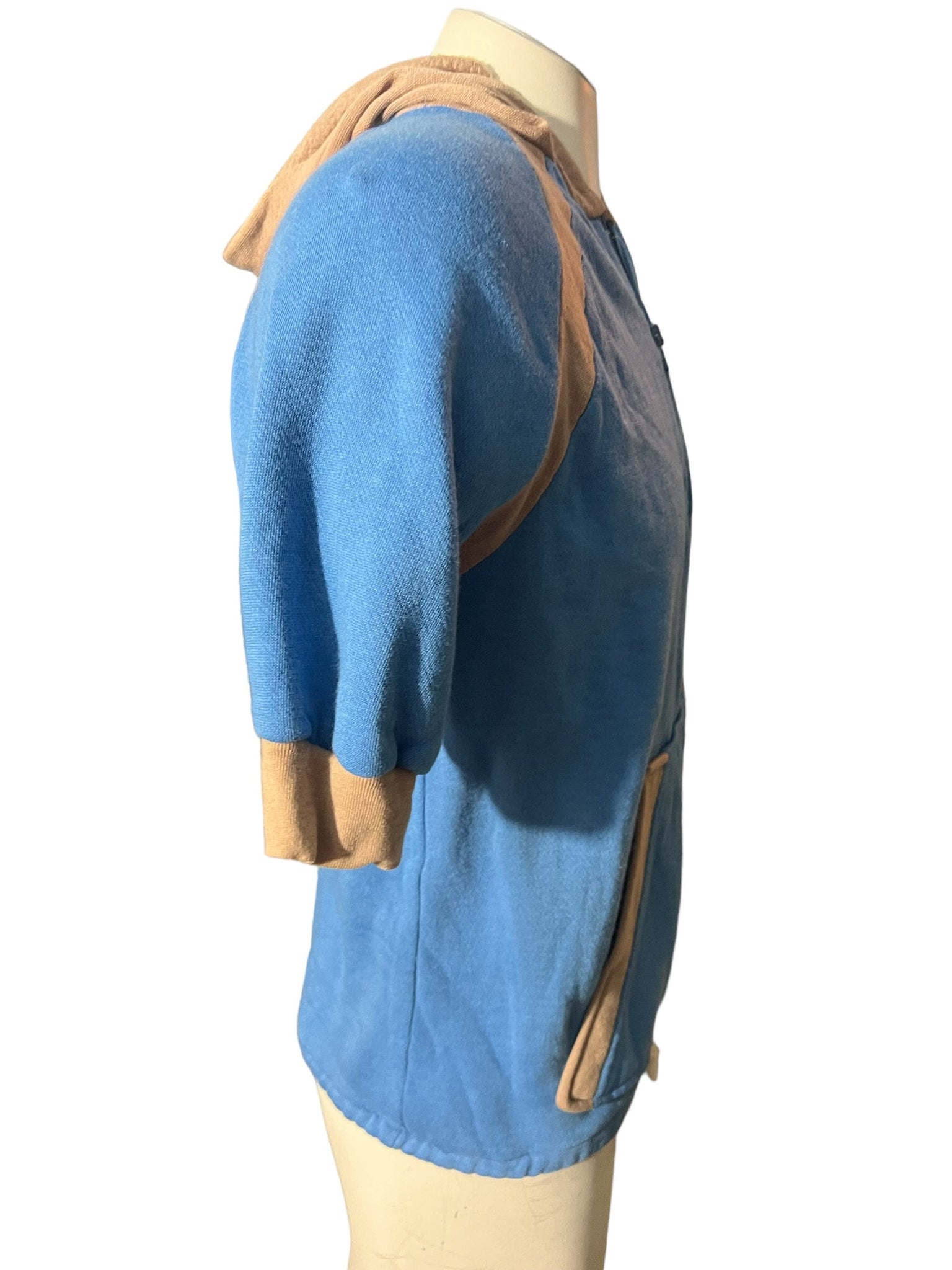 Vintage 80's short sleeve hooded sweatshirt L