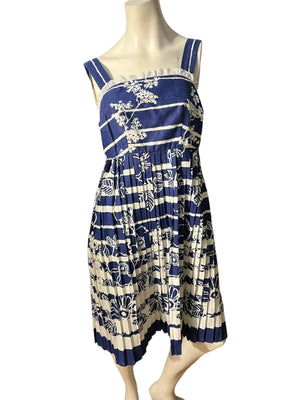 Vintage 70’s blue sun dress L Bran-Nu