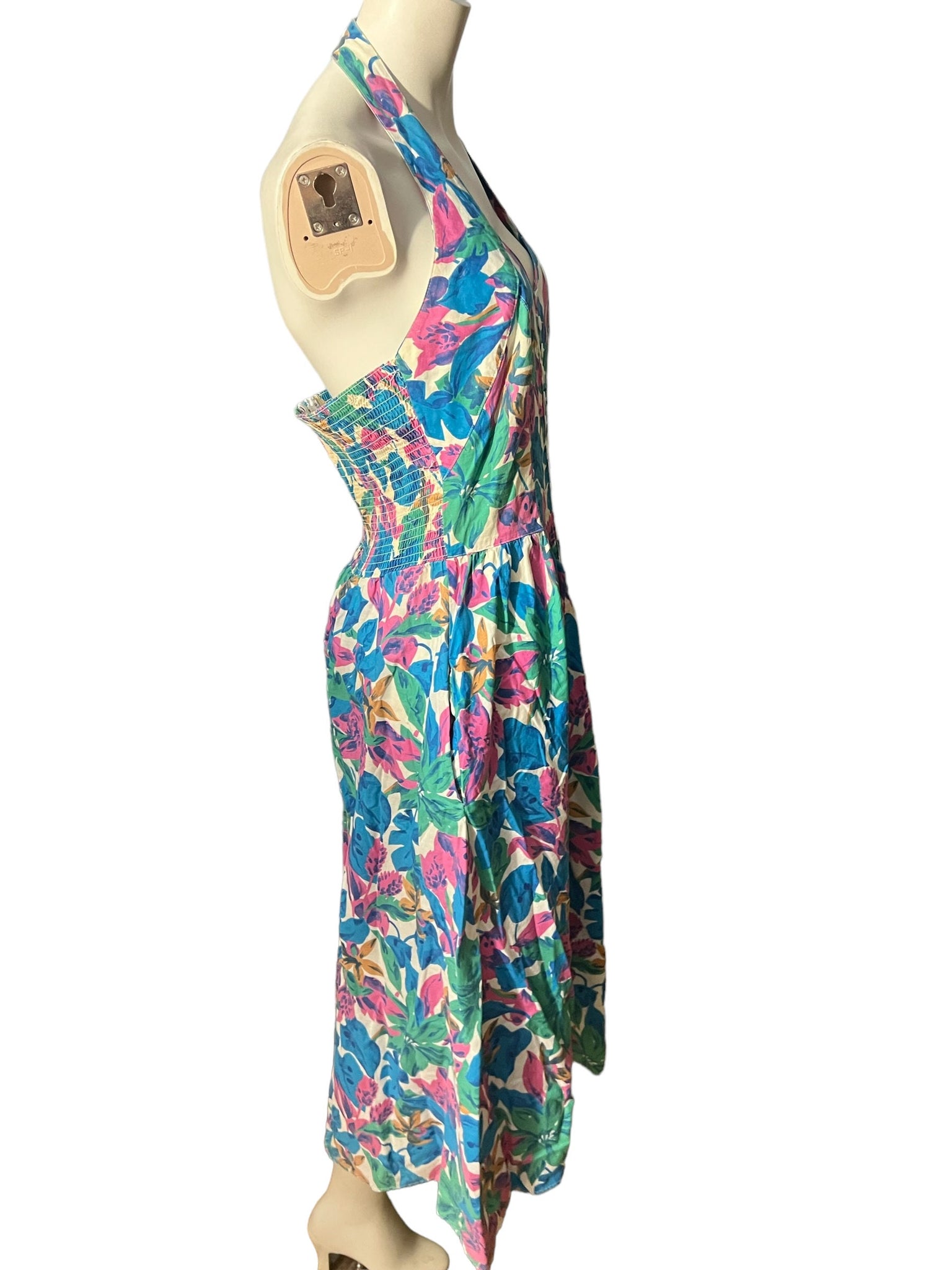 Vintage 80's floral halter sun dress 8