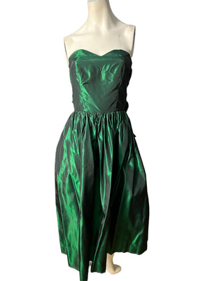 Vintage green 80’s party dress S