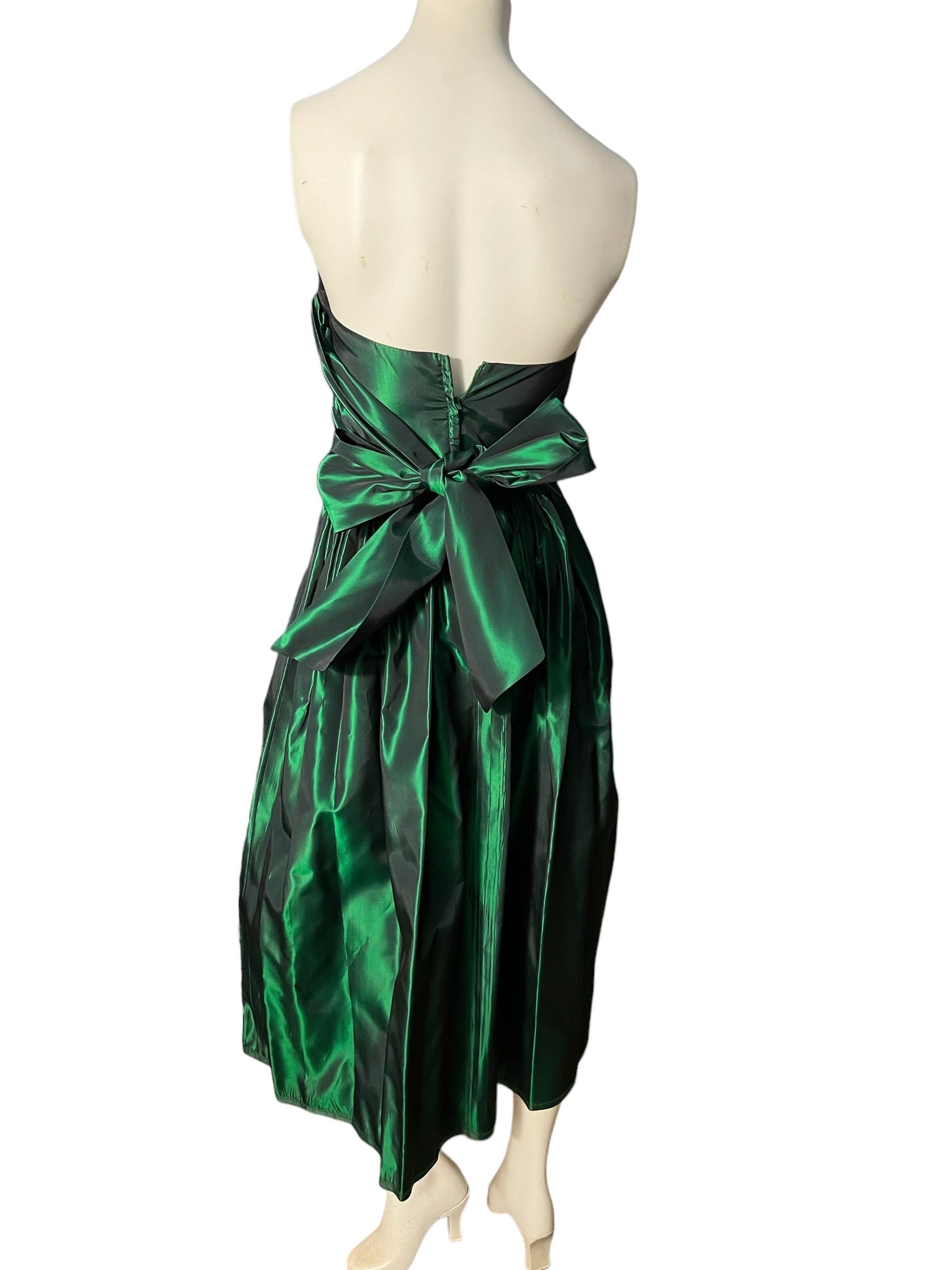 Vintage green 80’s party dress S