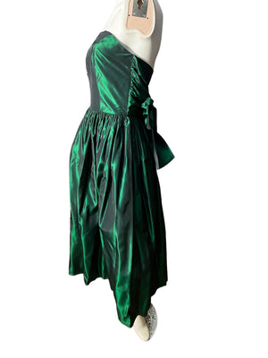 Vintage green 80’s party dress S
