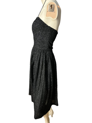 Vintage 80’s black sparkle party dress S M Warren Z
