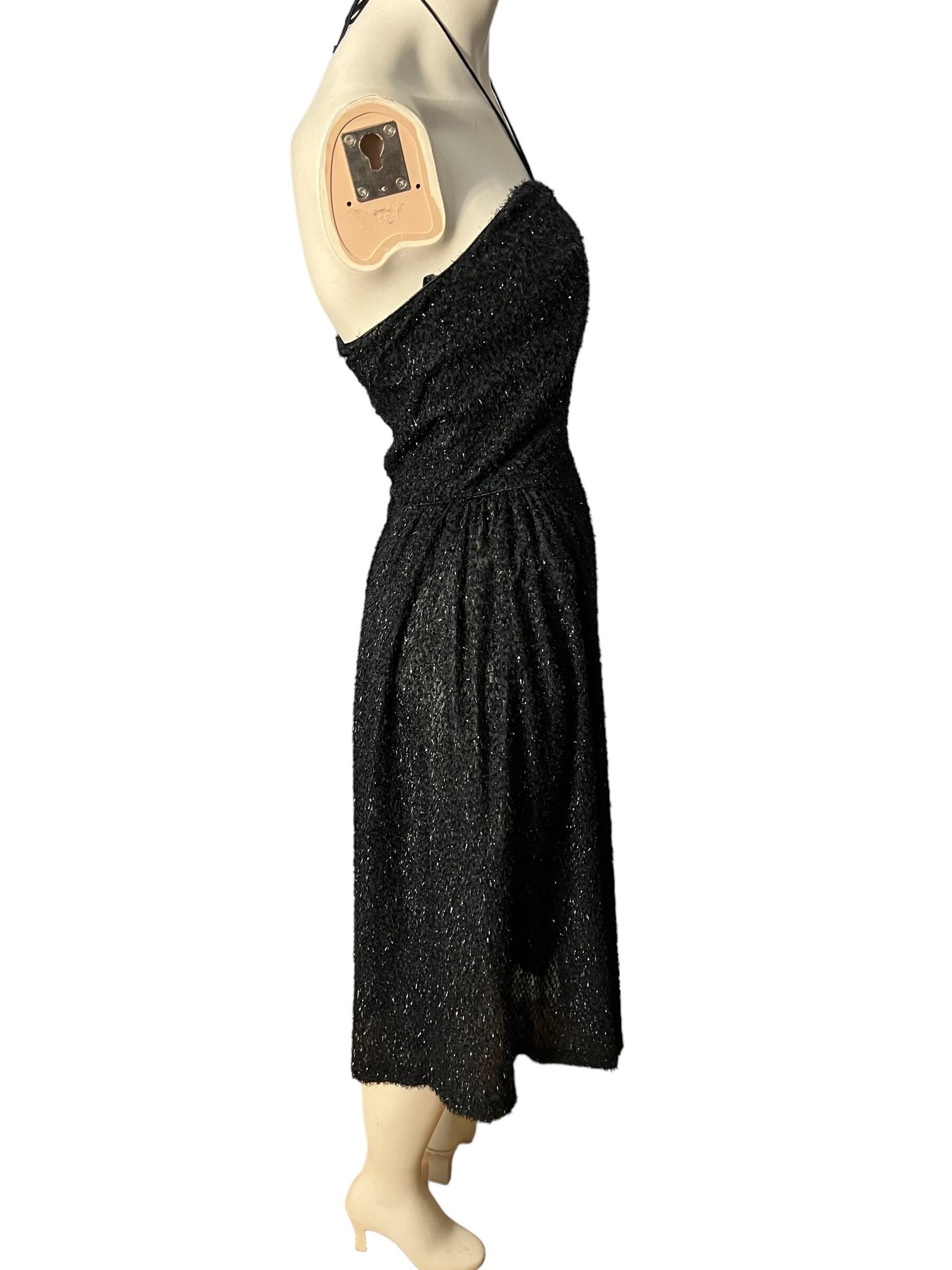 Vintage 80’s black sparkle party dress S M Warren Z
