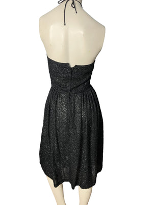 Vintage 80’s black sparkle party dress S M Warren Z