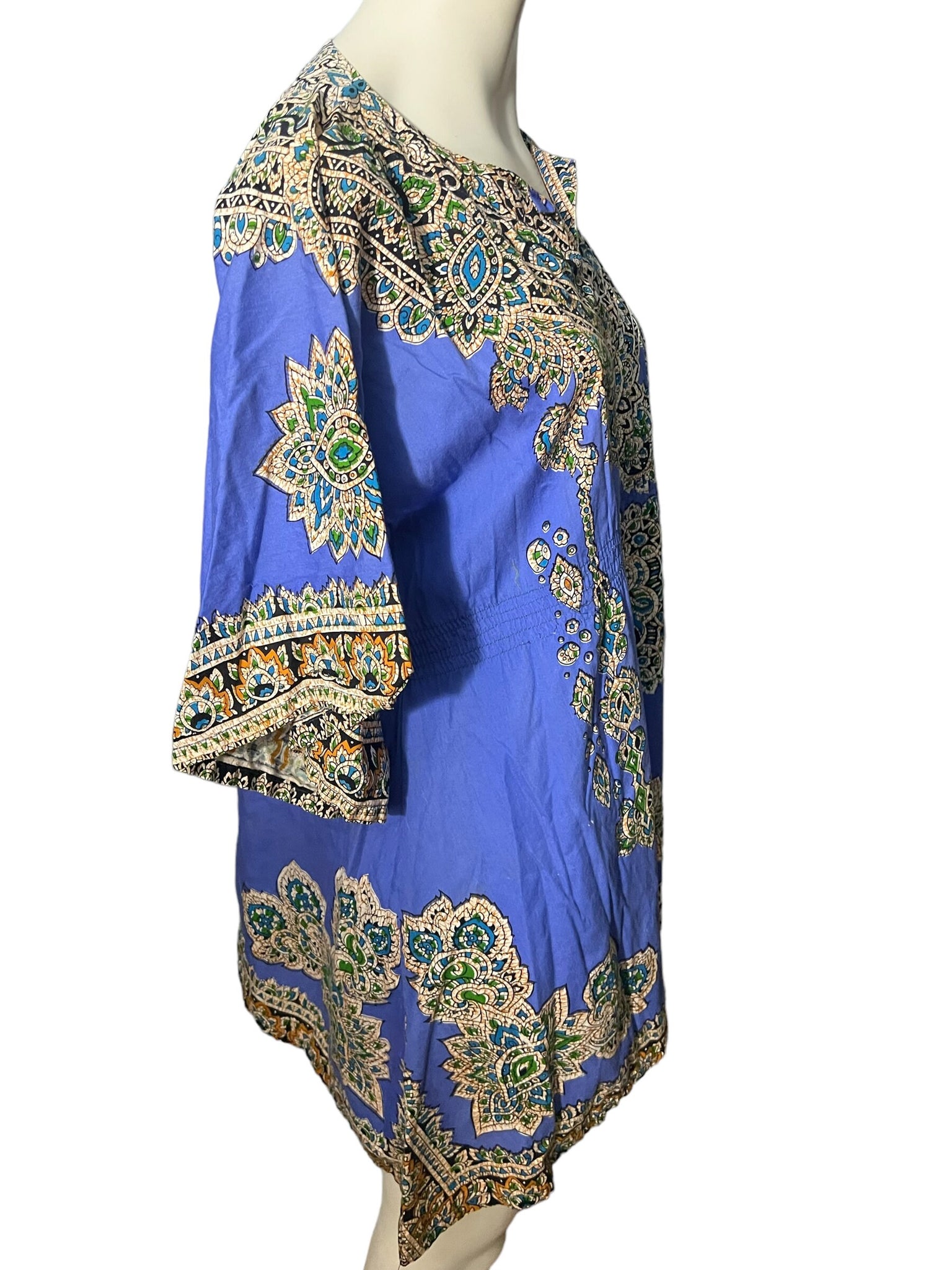 Vintage purple dashiki mini dress top L