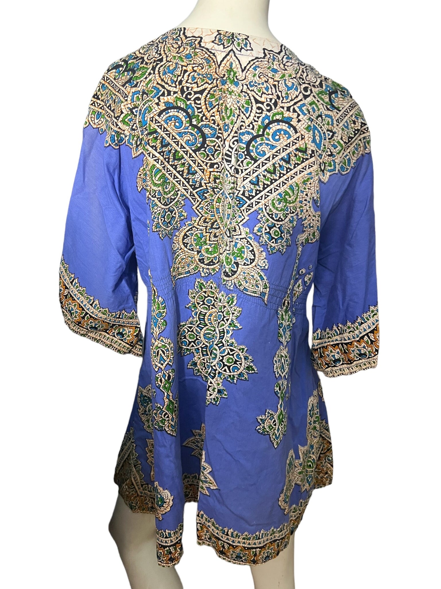 Vintage purple dashiki mini dress top L
